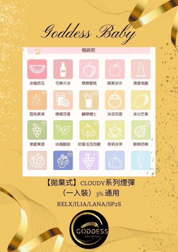 【拋棄式】CLOUDY系列 煙彈(一入裝) 3% 通用RELX/ILIA/LANA/SP2S